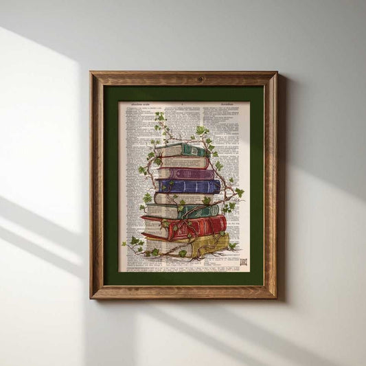 Book Stack w/ Vines