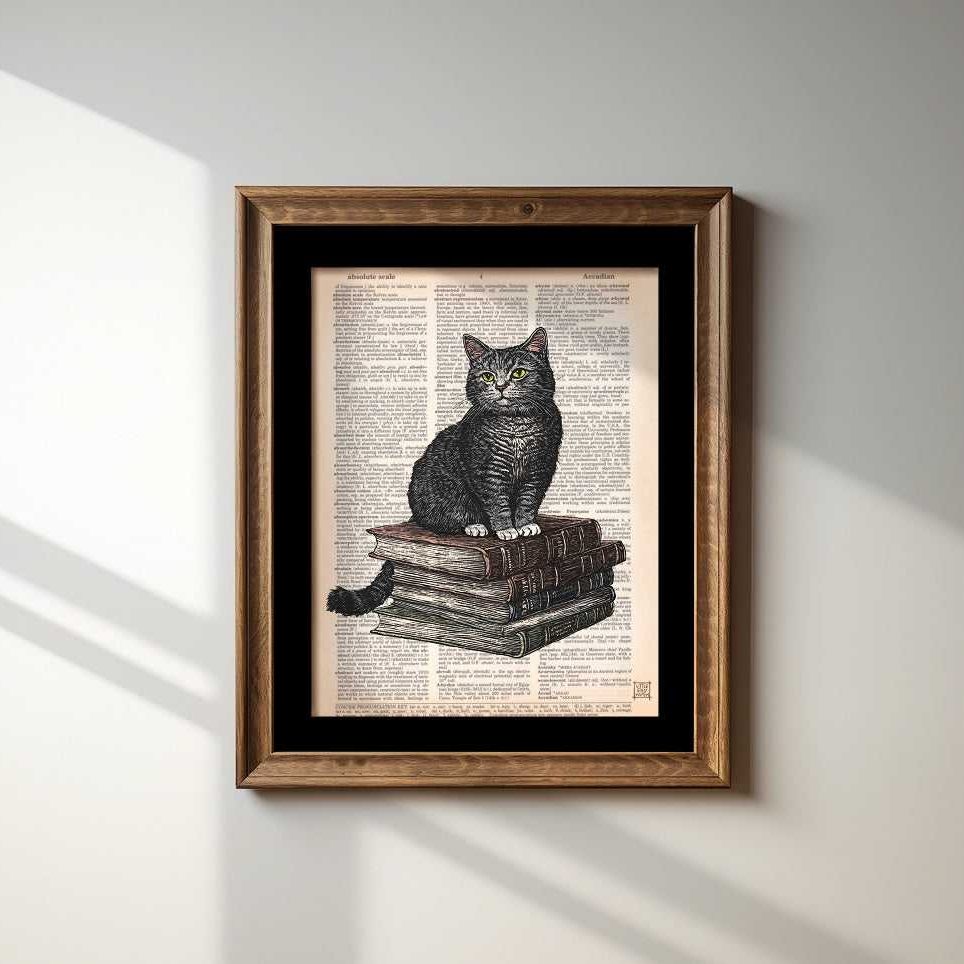 Books w/ Cat image 1