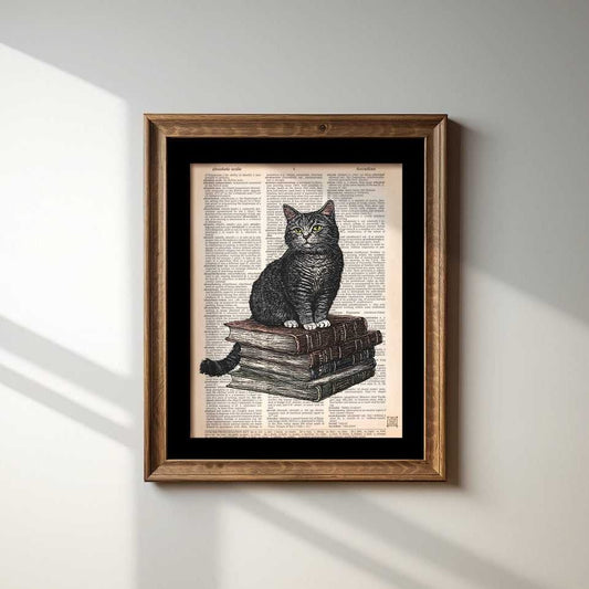 Books w/ Cat image 1