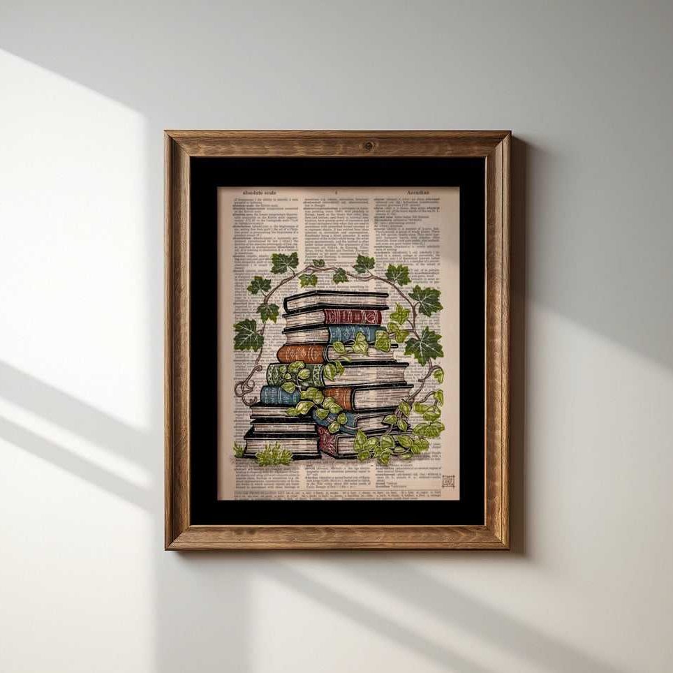 Book Stack w/ Vines image 1