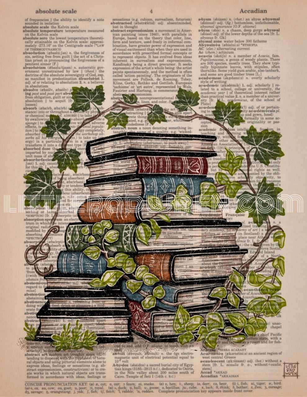 Book Stack w/ Vines image 0